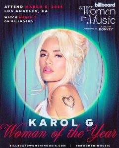 Karol G is named Woman of the Year by Billboard