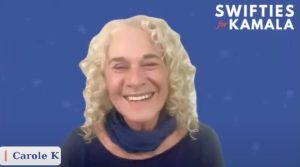 Carole King sings for Taylor in “Swifties for Kamala”