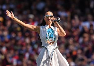 Katy Perry mounts another Super Bowl in the AFL