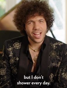Benny Blanco does not shower daily to "leave an aroma when passing"