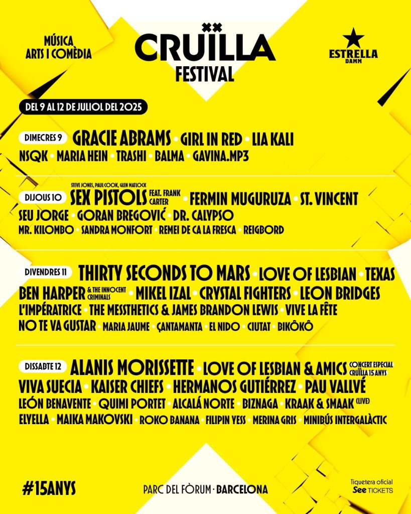 St Vincent, "Sex Pistols", Gracie Abrams ... A Cruïlla