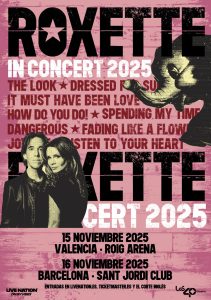 Roxette announces concerts in Barcelona and Valencia