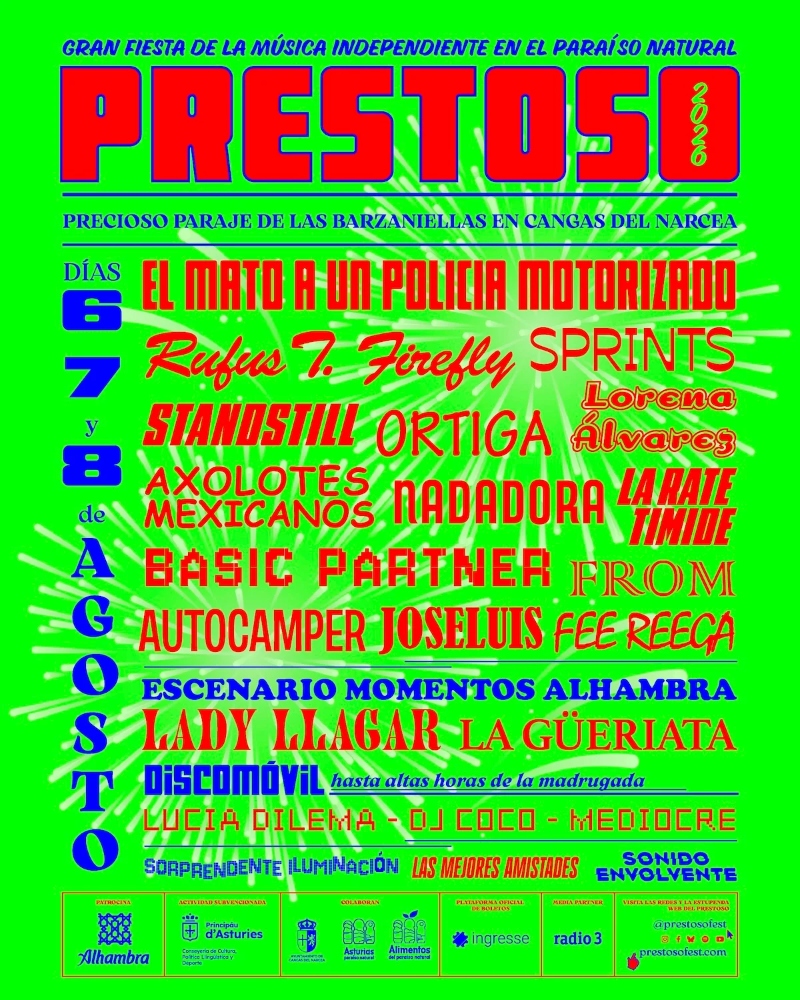 Prestoso Fest confirms Standstill, Lorena Álvarez, SPRINTS…
