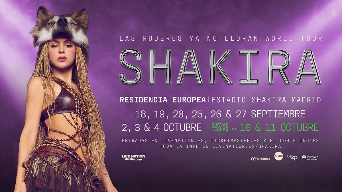 Shakira adds another 2 dates, after exhausting the first 9