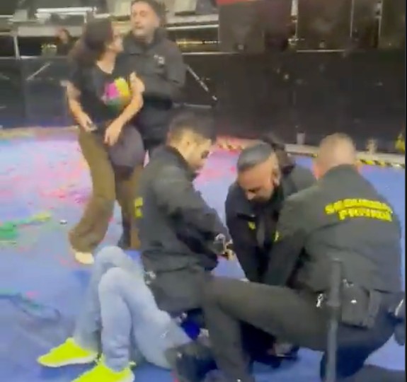 Security personnel attacked Yurena fans inside Vistalegre