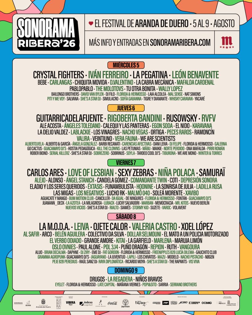 Sonorama announces lineup by day: when will Russo, Rigo, Guitarrica, Bebe perform…