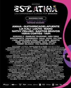 Great poster for Shakira's residency, with Amaia, Nathy Peluso, Guitarrica, Rebe, Yerai Cortés, Lia Kali...